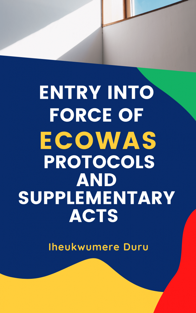 Entry into Force of ECOWAS Protocols and Supplementary Acts new cover